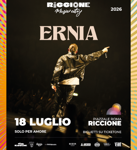 Ernia in concerto a Riccione il 18 luglio 2026